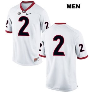 Men's Georgia Bulldogs NCAA #2 Jayson Stanley Nike Stitched White Authentic No Name College Football Jersey YSJ3554NB